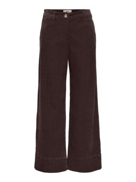 JDY SHIRAZ MW HEM WIDE PANT, Cordbukse, Chocolate Torte/Mørk brun