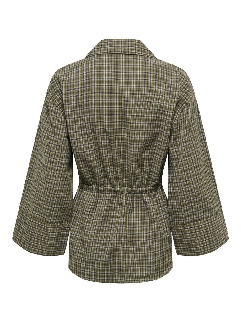 JDY RIKKA 7/8 TUNNEL SHIRT WVN, Skjorte, Dark Olive CLOUD DANCER & BLACK/Grønn - Bilde 7