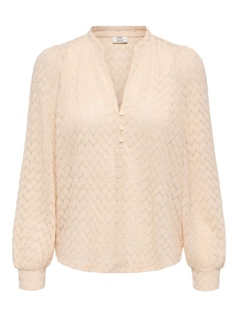 JDY AVERY L/S LACE V-NECK TOP, Blondetopp, JRS, Sandshell NORTH, Lys Beige/ Offwhite, S- XXL - Bilde 2