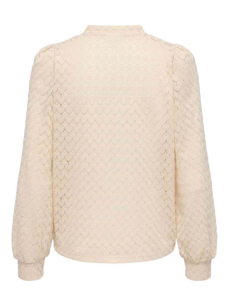 JDY AVERY L/S LACE V-NECK TOP, Blondetopp, JRS, Sandshell NORTH, Lys Beige/ Offwhite, S- XXL - Bilde 6