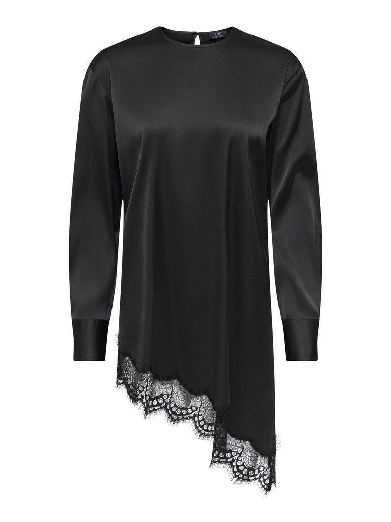 JDY NADDY L/S ASYM LONG TOP WVN, Topp, Black BLACK Lace/Svart SVARTE Blonder - Bilde 6