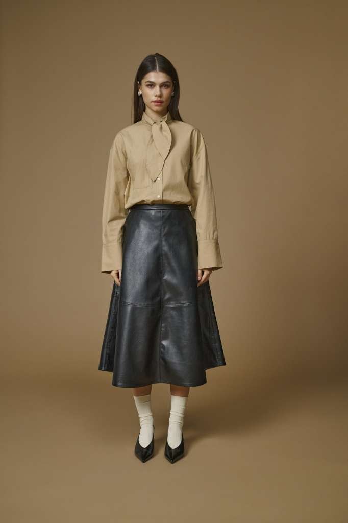 JDY CAMALA L/S TIE SHIRT, Skjorte, Cornstalk/khaki - Bilde 2