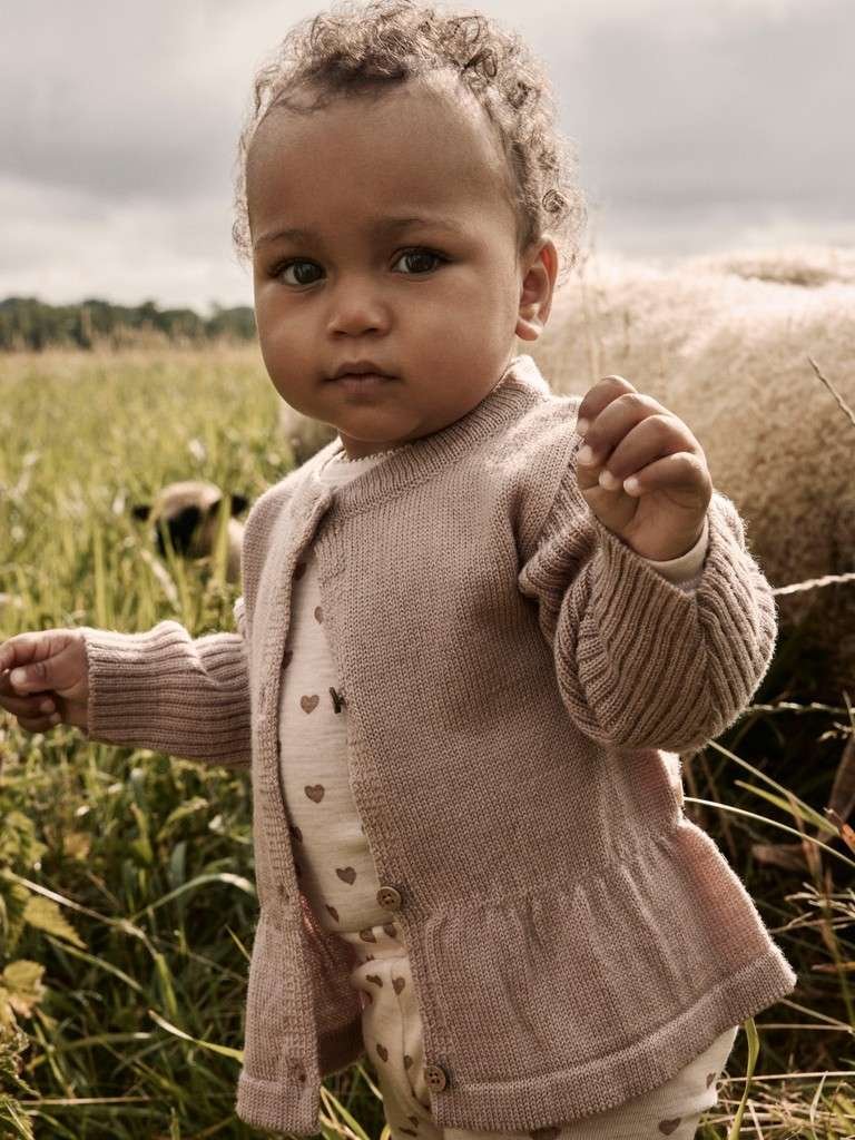 LIL ATELIER, NOMO NIA WOOL LS KNIT CARD , Cardigan i 100% Merinoull, Favn