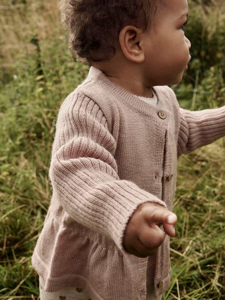 LIL ATELIER, NOMO NIA WOOL LS KNIT CARD , Cardigan i 100% Merinoull, Favn - Bilde 4