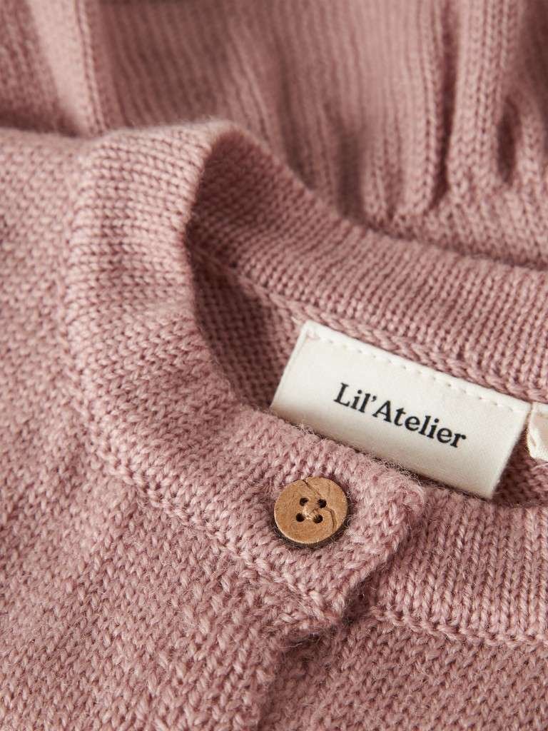 LIL ATELIER, NOMO NIA WOOL LS KNIT CARD , Cardigan i 100% Merinoull, Favn - Bilde 6