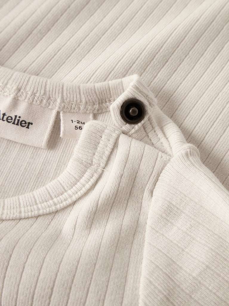 LIL ATELIER GABO BIB LS SLIM BODY, TUrtledove, Offwhite - Bilde 4