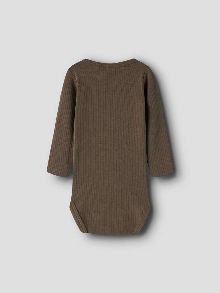 LIL ATELIER GABO BIB LS SLIM BODY, Teak, Brun - Bilde 2