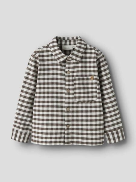 LIL ATELIER NOKI LS LOOSE SHIRT, Skjorte, Teak, Brunrutet