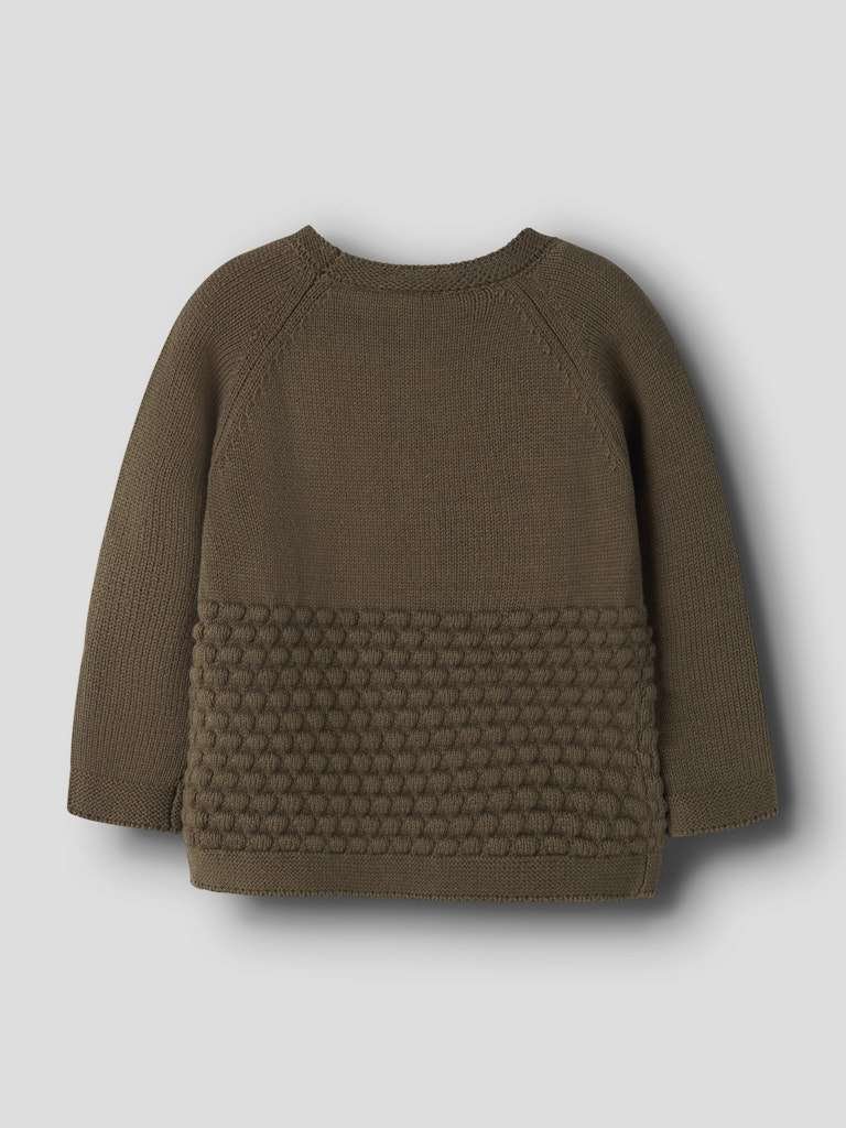 LIL ATELIER NOBIR LS KNIT , Strikket Genser I Bomull, Teak, Brun - Bilde 4
