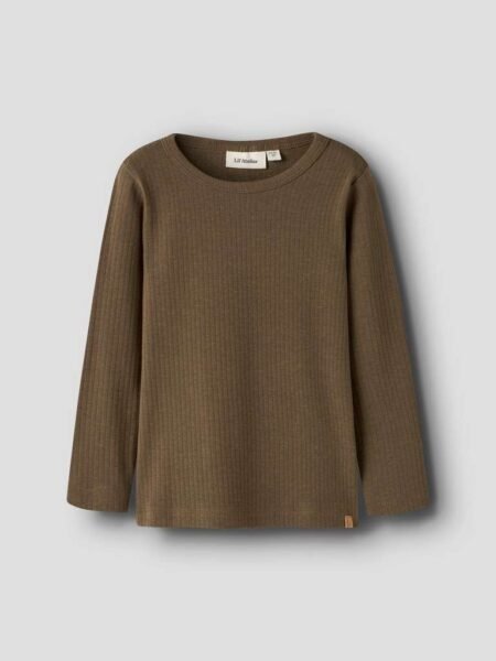 LIL ATELIER GABO BOB LS SLIM TOP, Genser/ Trøye, Teak, Brun