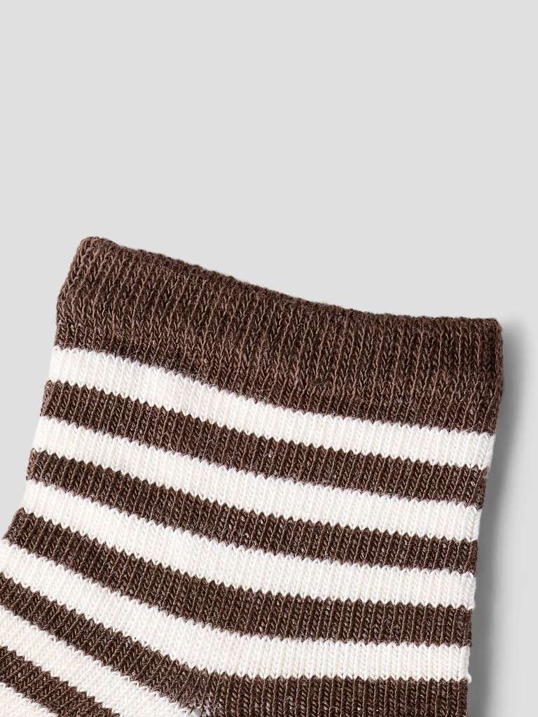 LIL ATELIER ROSSA DIR SOCK, Sokker , Stripet offwhite- Brun, Turtledove - Bilde 3