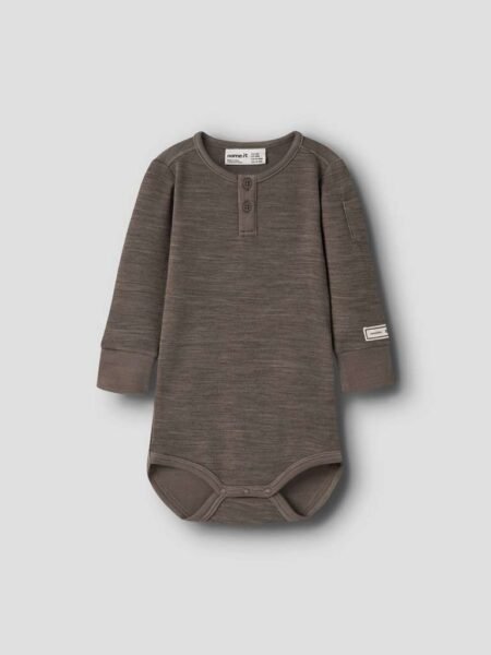 NAME IT WYLA WO/VI LS BODY- Merinoull/ Viskose Body, Morel, Brunmelert