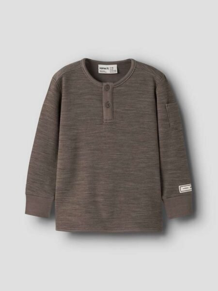 NAME IT WYLA WO/VI LS TOP- Merinoull/ Viskose Genser, Morel, Brun Melert