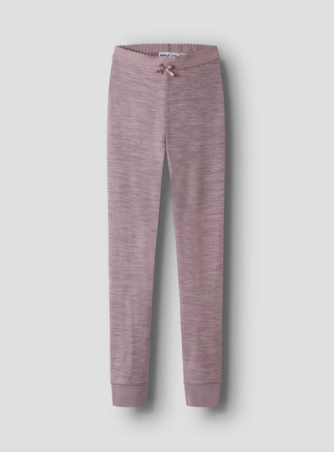 NAME IT WYLA WO/VI LEGGING, Merinoull/ Viskose Longs/ Tights,Toadstool, Rosalilla