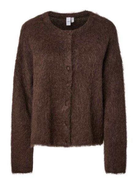 YAS TILDE LS MOHAIR BLEND CARDIGAN NOOS, Mole Melange, Brun