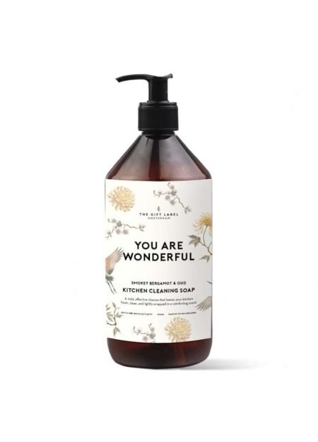 The Gift Label Kitchen Cleaning Soap 1000ml - FW26 - You Are Wonderful, Røkt bergamott og oud