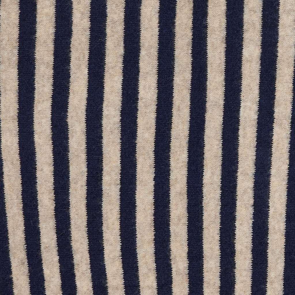 Mdc Kitte Scarf, Trekantskjerf I Viskose Og Ull , Navy/Taupe, Marine Og Beige Stripet - Bilde 3