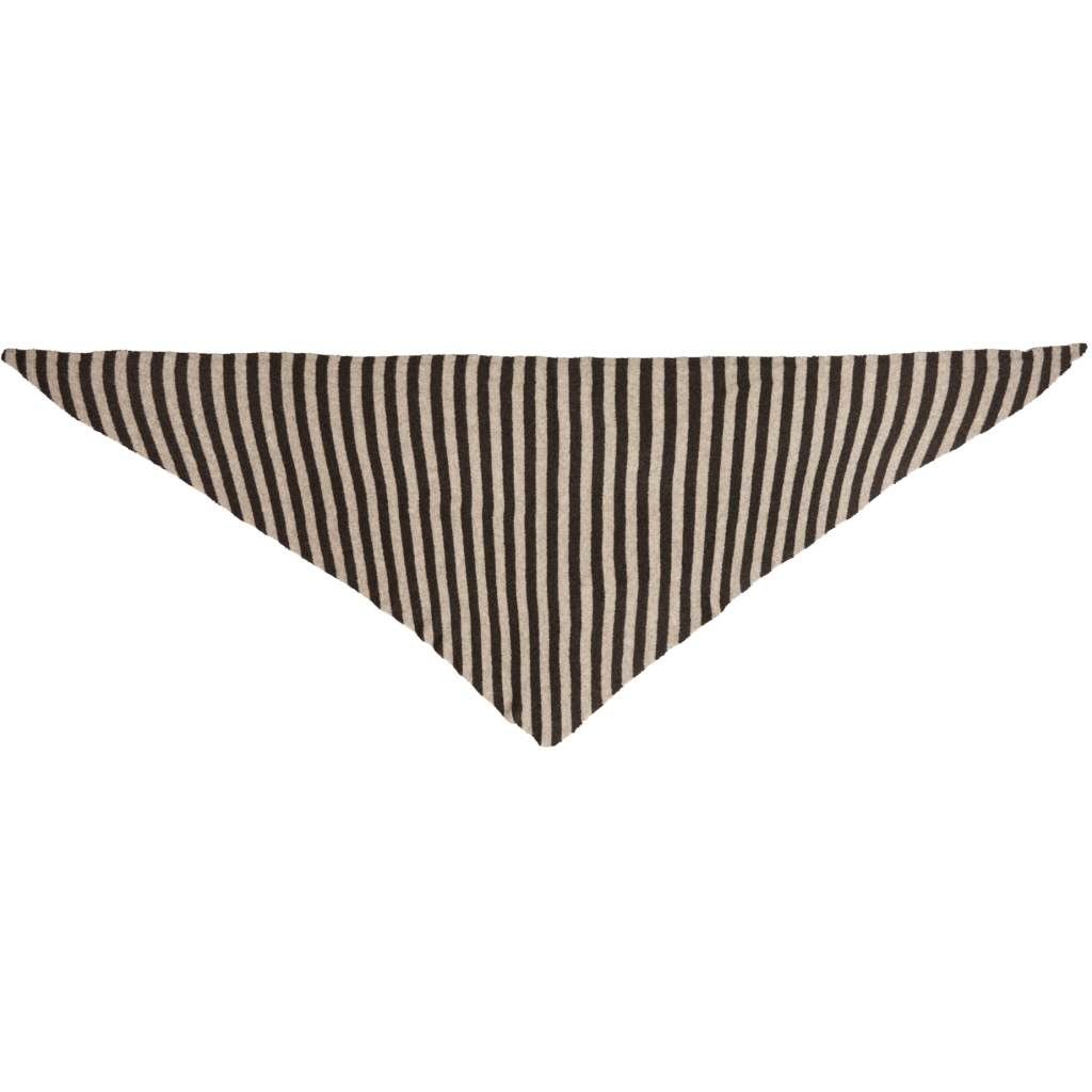 Mdc Kitte Scarf, Trekantskjerf I Viskose Og Ull. Coffee/Taupe, Brunt Og Beige Stripet - Bilde 3