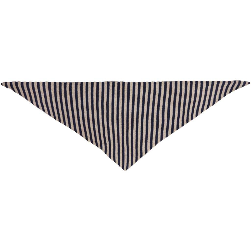 Mdc Kitte Scarf, Trekantskjerf I Viskose Og Ull , Navy/Taupe, Marine Og Beige Stripet - Bilde 2