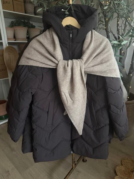 Rosenvinge Stort trekant skjerf 10% ull - beige, Viskose Med Ull