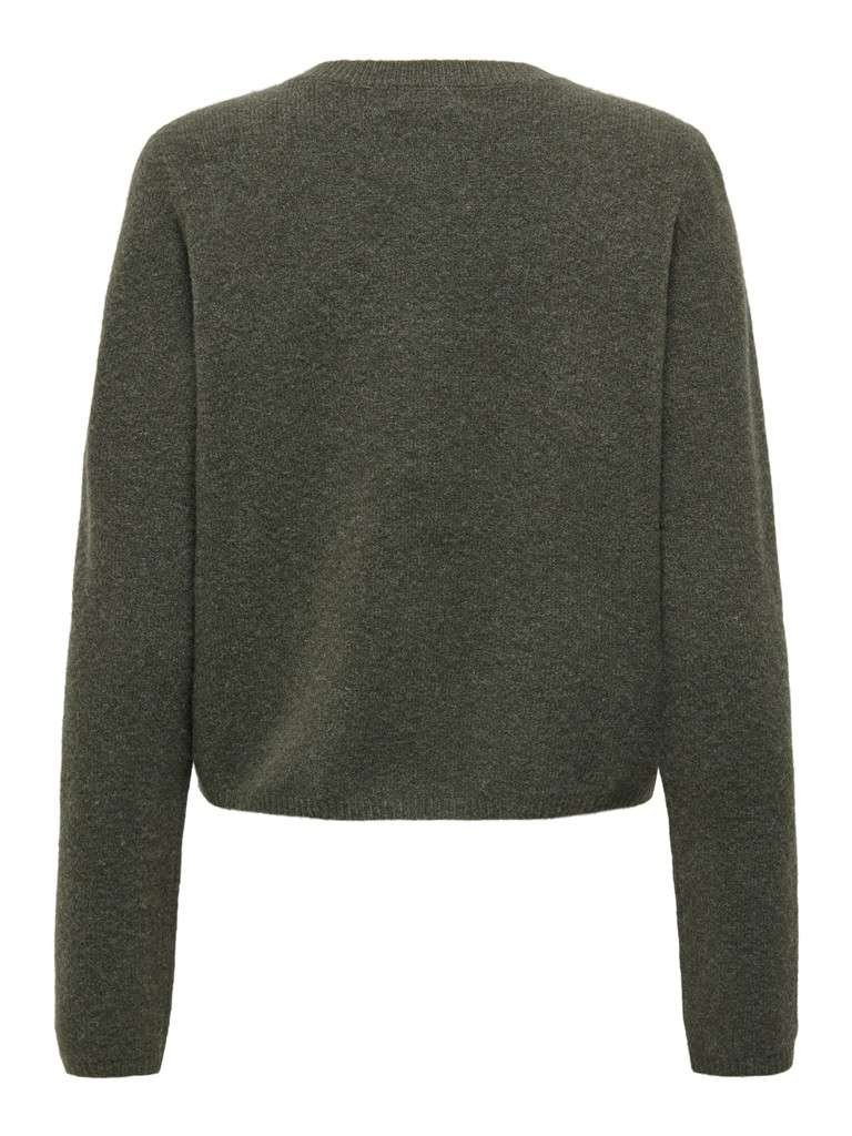 JDY CHLOE L/S CARDIGAN KNT NOOS - Strikket Cardigan, Kambaba MELANGE/Mørk grønn, Xs- Xxl - Bilde 5