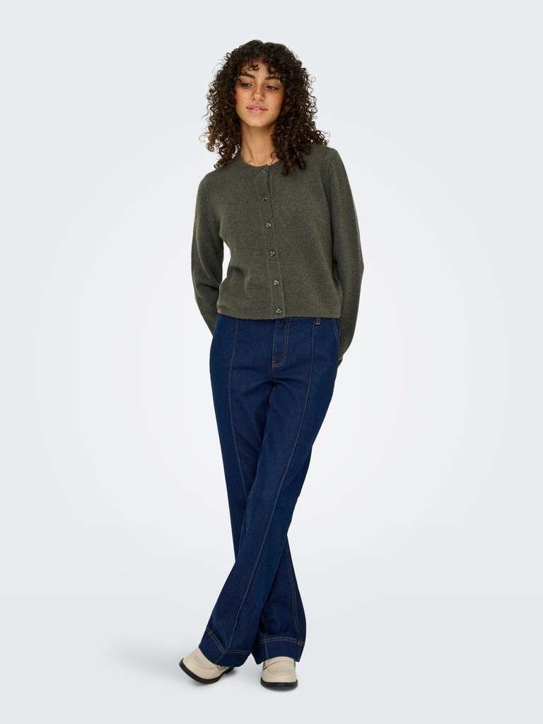 JDY CHLOE L/S CARDIGAN KNT NOOS - Strikket Cardigan, Kambaba MELANGE/Mørk grønn, Xs- Xxl - Bilde 6