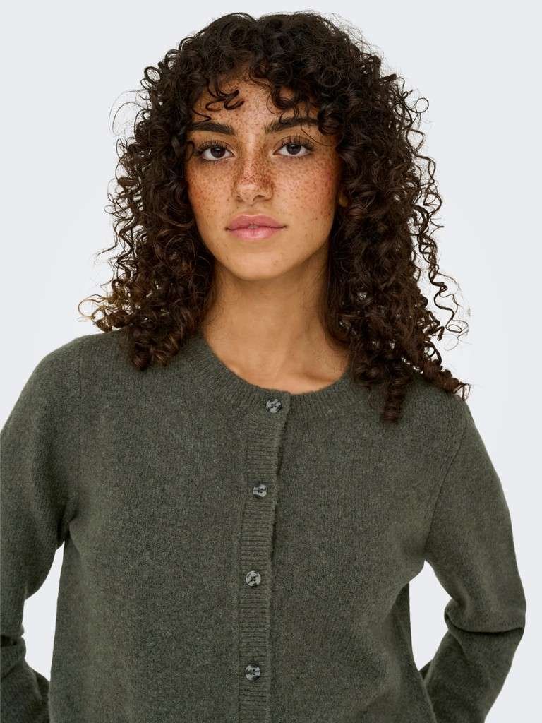JDY CHLOE L/S CARDIGAN KNT NOOS - Strikket Cardigan, Kambaba MELANGE/Mørk grønn, Xs- Xxl - Bilde 7