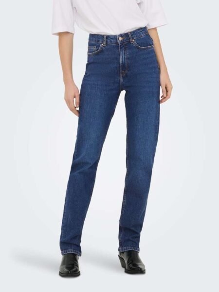 JDY PETRA HW STRAIGHT JEANS MB DNM, Dongeribukse Med " Rette Ben" Medium Blue Denim