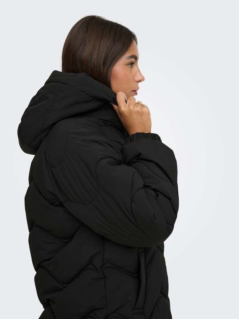 JDY POWER LONG HOOD PUFFER OTW HAB, Boblejakke, Black, Sort - Bilde 2
