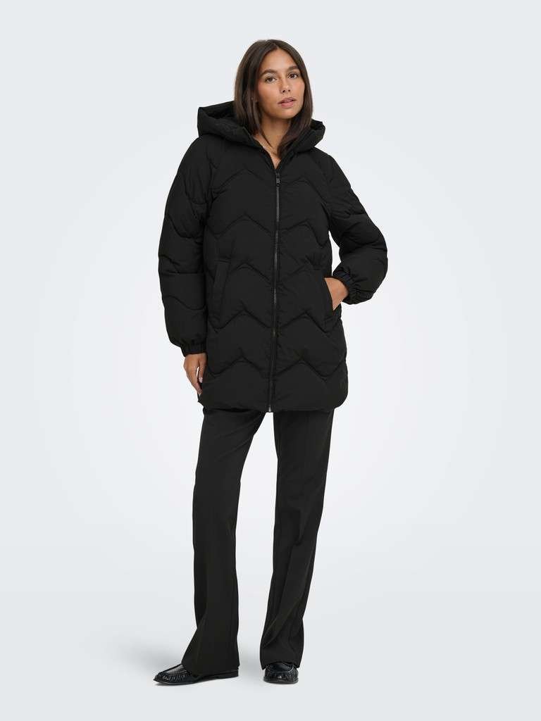JDY POWER LONG HOOD PUFFER OTW HAB, Boblejakke, Black, Sort - Bilde 5