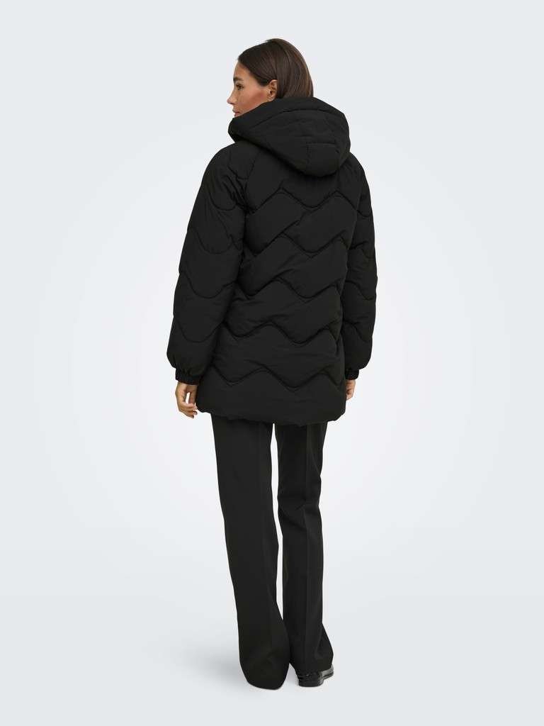 JDY POWER LONG HOOD PUFFER OTW HAB, Boblejakke, Black, Sort - Bilde 7
