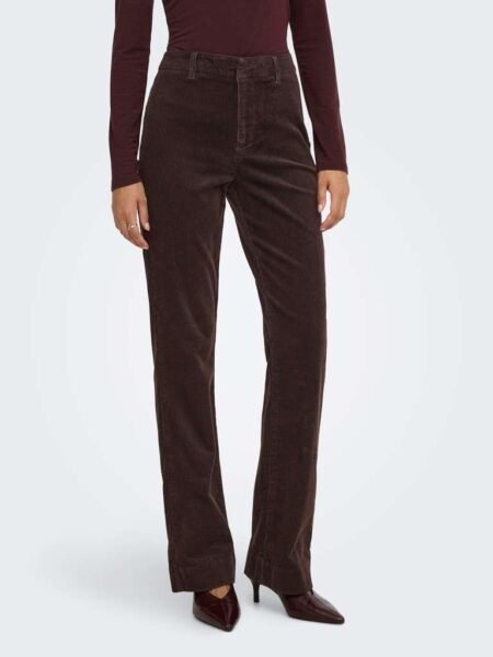 JDY COURTNEY HW CORD.BOOTCUT PANT PNT, Bukse, Black Coffee/Brun