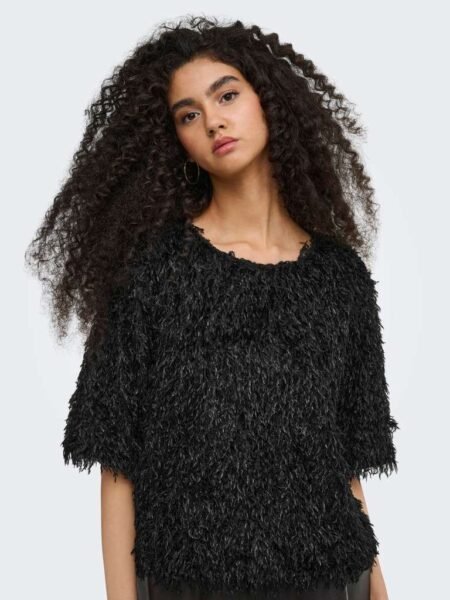 JDY MARTA LIFE 2/4 TOP, Topp, Black