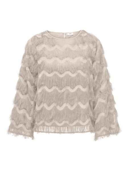 JDY, KESHA L/S TOP WVN, Frynsetopp, Pumic Stone