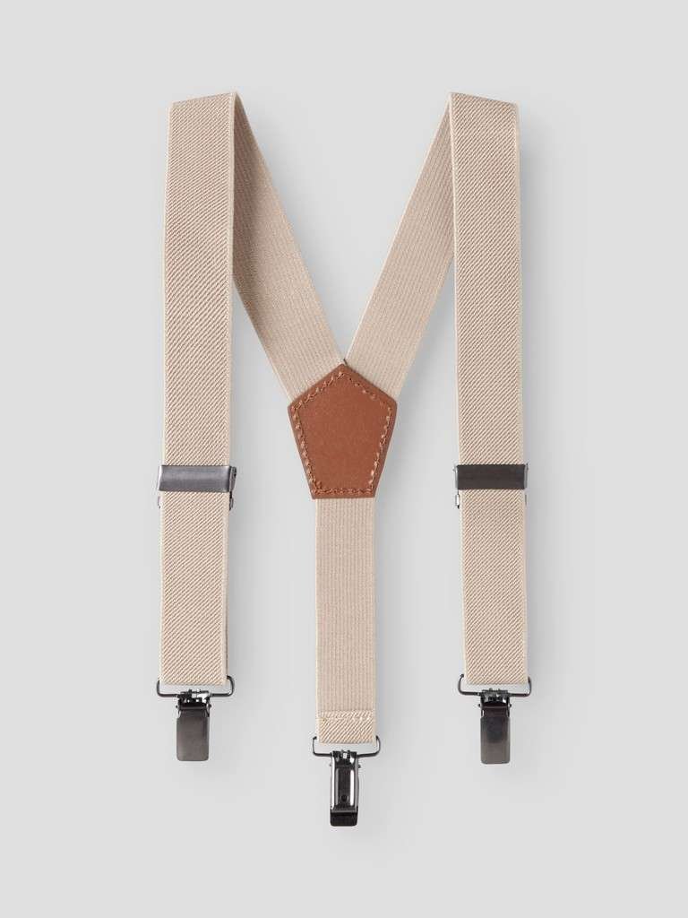 LIL ATELIER HARBOUR BRACES , Bukseseler, Feather Gray, Beige