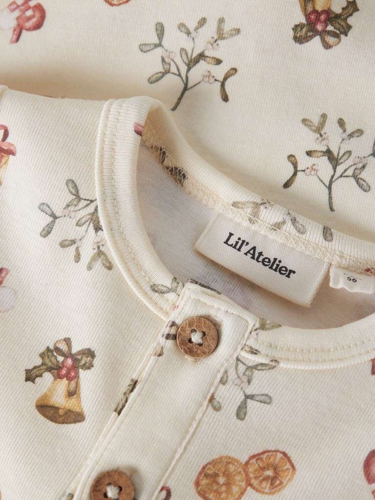 LIL ATELIER, LAYO GIP LS SLIM SUIT, Turtledove OLD CHRISTMAS, Julepysj - Bilde 4