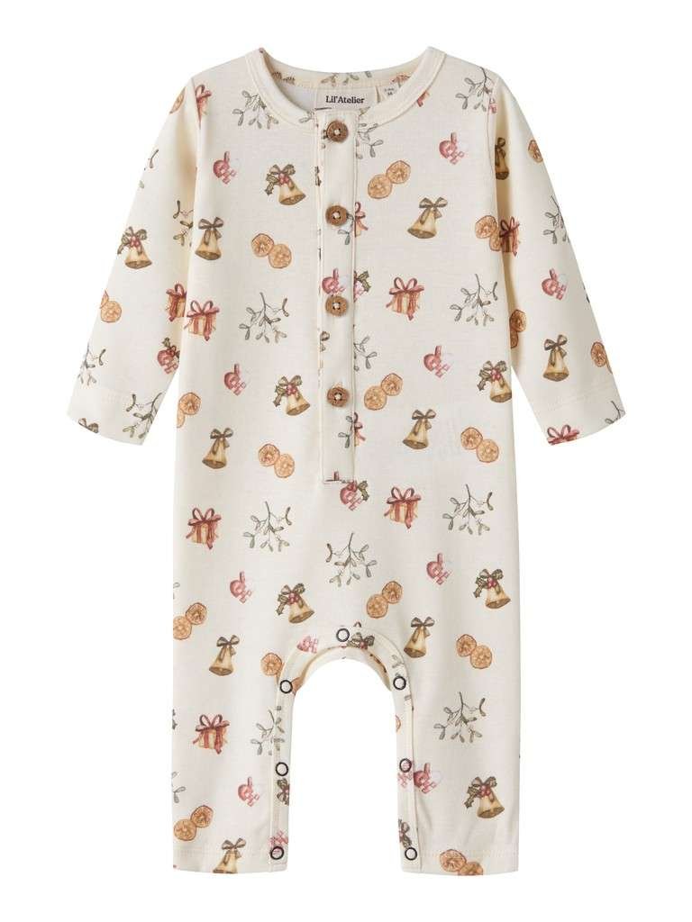 LIL ATELIER, LAYO GIP LS SLIM SUIT, Turtledove OLD CHRISTMAS, Julepysj - Bilde 2