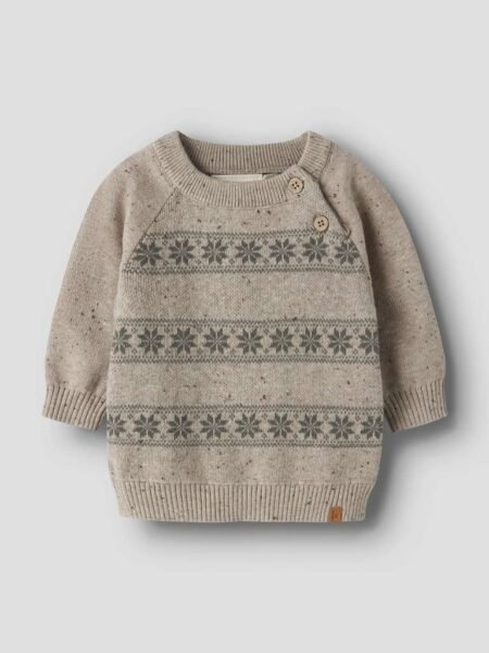 LIL ATELIER, GALTO ROB LS KNIT, Oxford Tan MULLED BASIL
