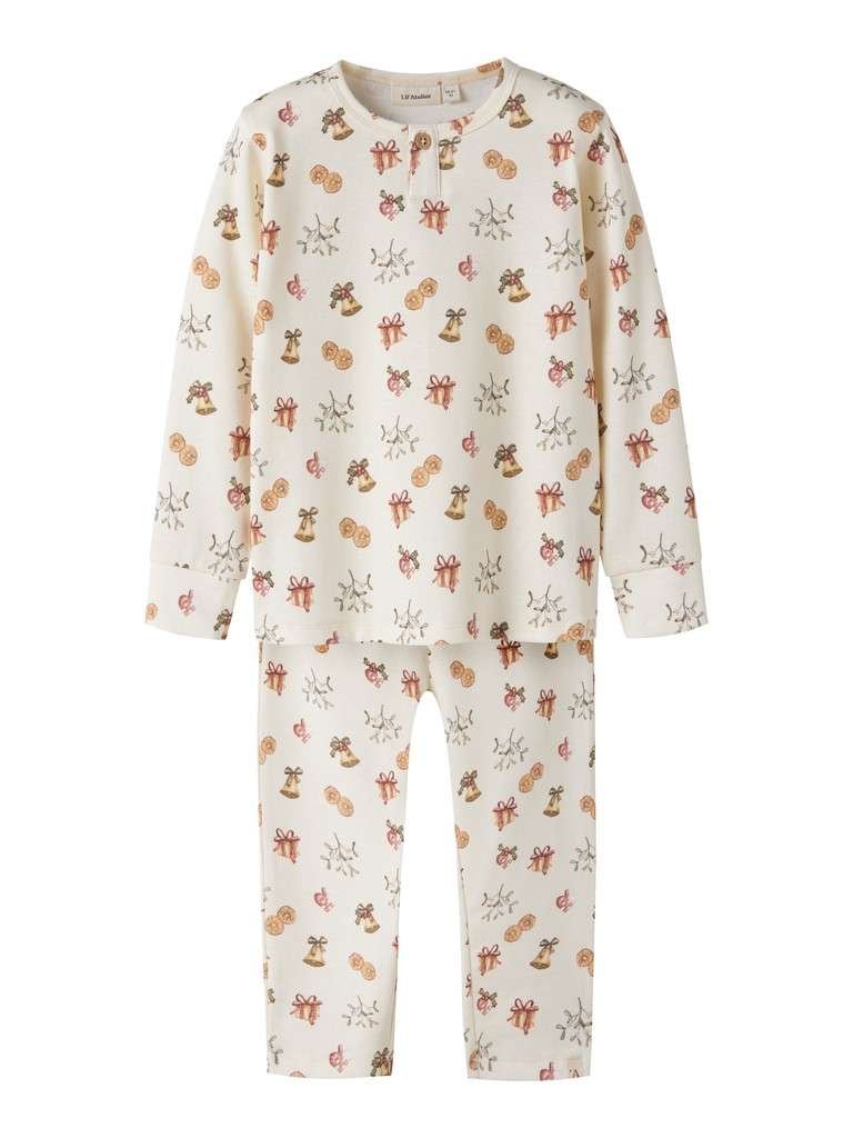 LIL ATELIER, LAYO GIT LS NIGHTSET, Julepysj, Turtledove OLD CHRISTMAS - Bilde 6
