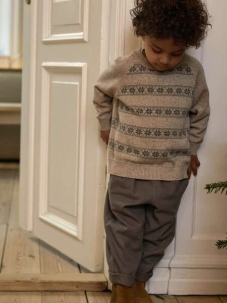 LIL ATELIER, GALTO ROB LS KNIT, Oxford Tan MULLED BASIL