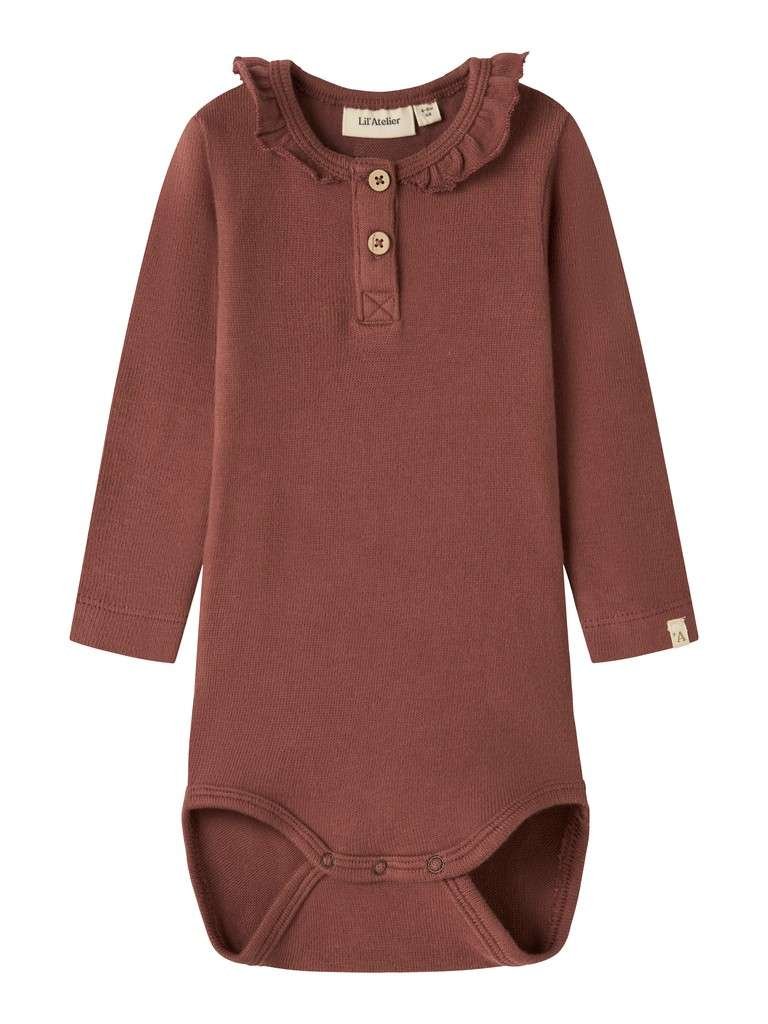 LIL ATELIER THORO HOU LS SLIM BODY, Mahogany - Bilde 4
