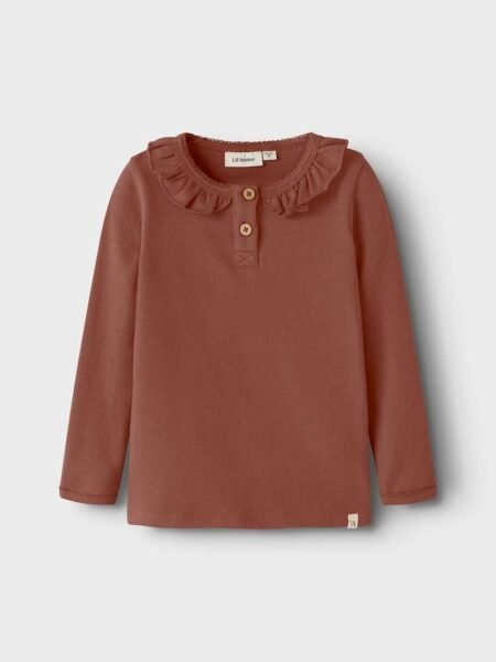 LIL ATELIER THORO HUF LS SLIM TOP, Genser, Mahogany