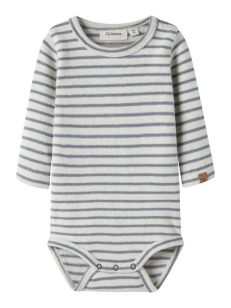 LIL ATELIER, THORO KEO LS SLIM BODY, Turtledove,Monument/ Grå-Blå, Stripet