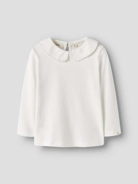 LIL ATELIER, FUNDO LIA LS SLIM TOP, COCONUT MILK, Hvit