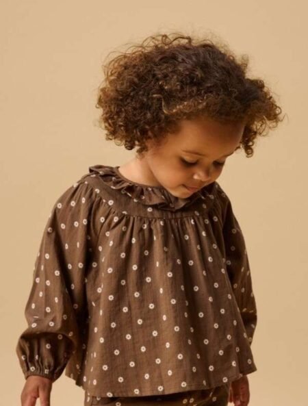 LIL ATELIER, HULLA LS LOOSE SHIRT, Teak/Brun-rosa