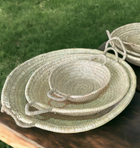 Håndlaget Flettet stråfat fra Marokko Large,Dia 55cm