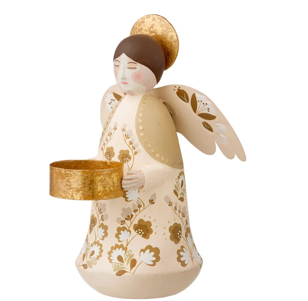 Bungalow Tea Light Holder Angel Marigold Vanilla, Håndlaget Lysestake Engel, (Samleobjekt) - Bilde 3