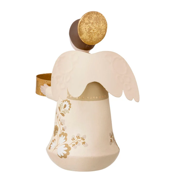 Bungalow Tea Light Holder Angel Marigold Vanilla, Håndlaget Lysestake Engel, (Samleobjekt) - Bilde 4
