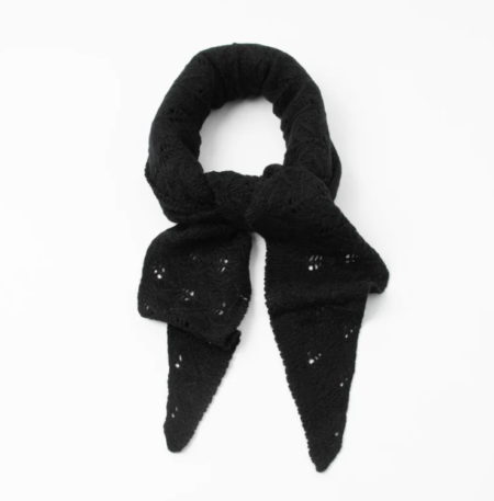 Rosenvinge Lite Strikket Trekantskjerf , Black, Sort