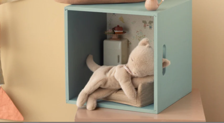 Maileg Sovende Katt, Sleeping kitten plush, Small - Cream peach